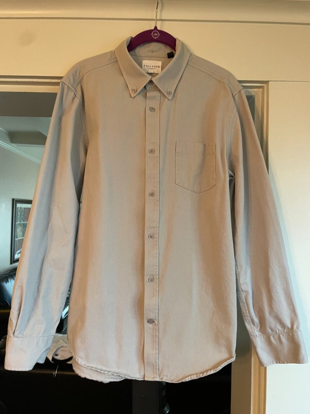 Five Four Dove Gray Mid-Weight Button Down - M